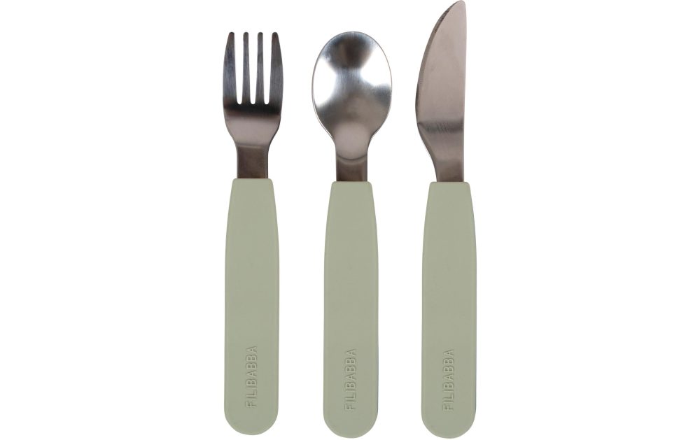Filibabba Besteckset Silikon grün