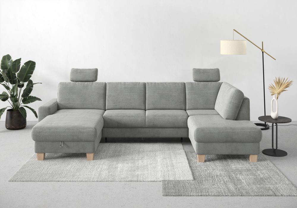 Home affaire Wohnlandschaft »Summer«, mit oder ohne Bettfunktion und Bettkasten, Cord-Bezug