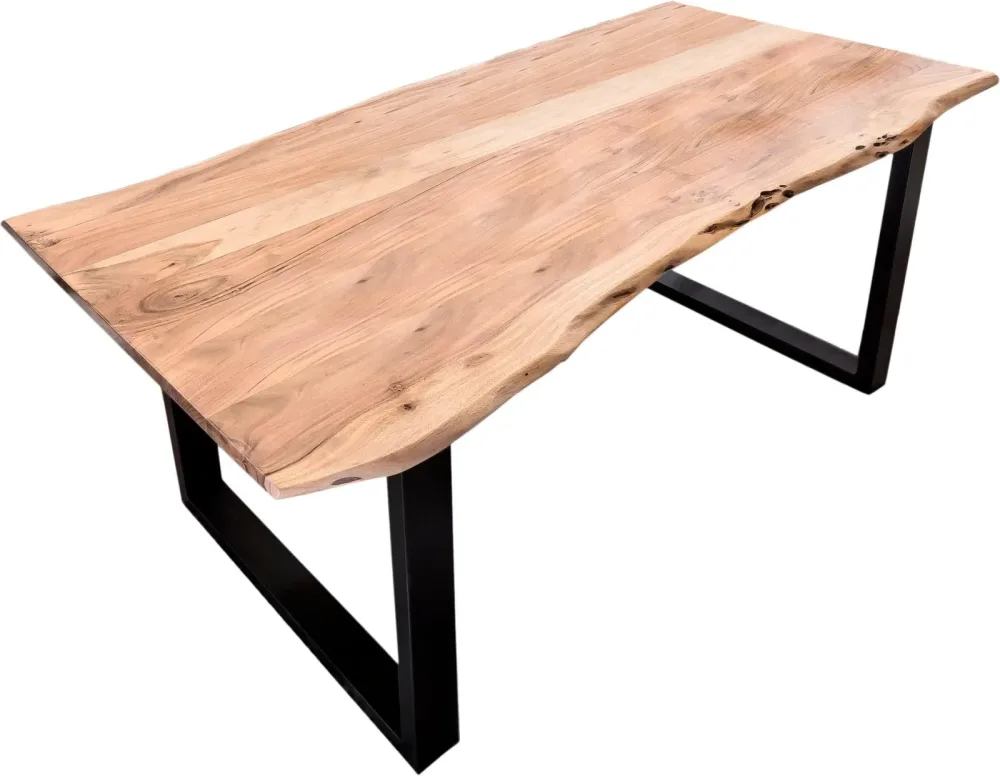 mutoni - Esstisch Unikat natur 180x90x2.6, One Size, Schwarz