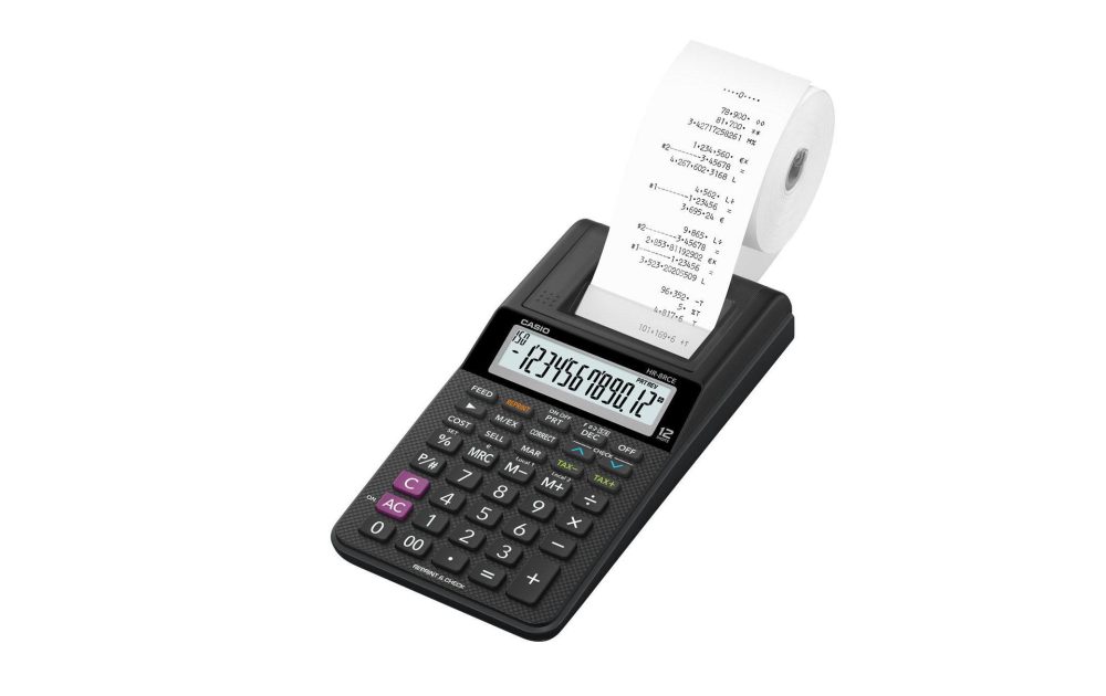 Casio Portable 12 Digit Printing Calculator (Modell-Nr. HR8RCE-BK)