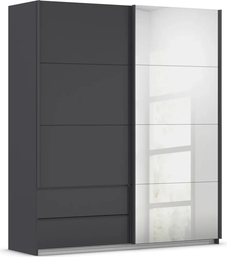 Schwebetürenschrank Elara Grau 181/210/62 cm Grau 