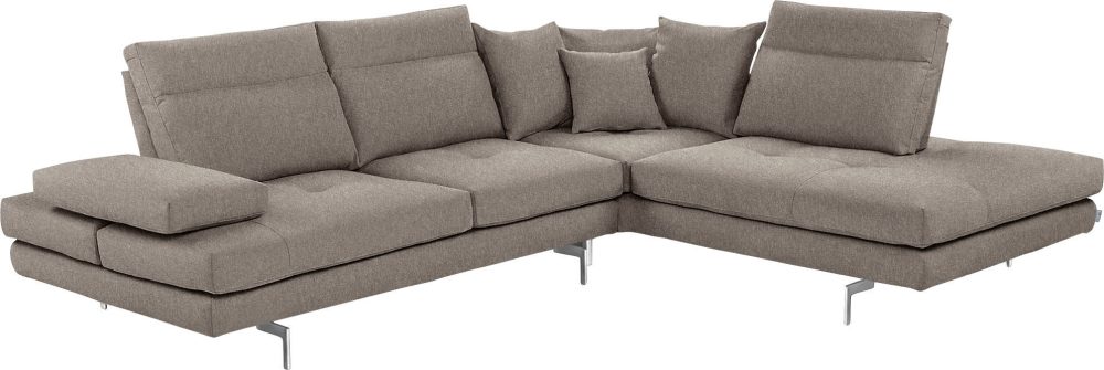 CALIA ITALIA Ecksofa »Toby Wing«, Sitztiefenverstellung, wahlweise mit Kissen-Set, Füsse Chrom glänzend