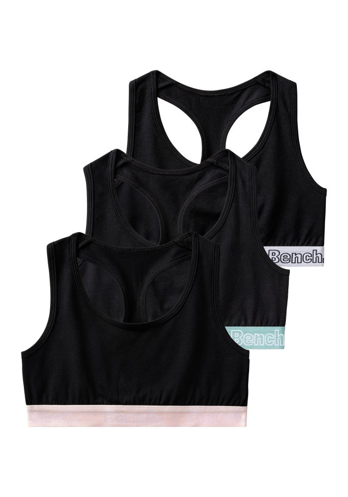 Bench. Bustier Packung, 3 Stk. in sportlicher Optik mit Ringerrücken