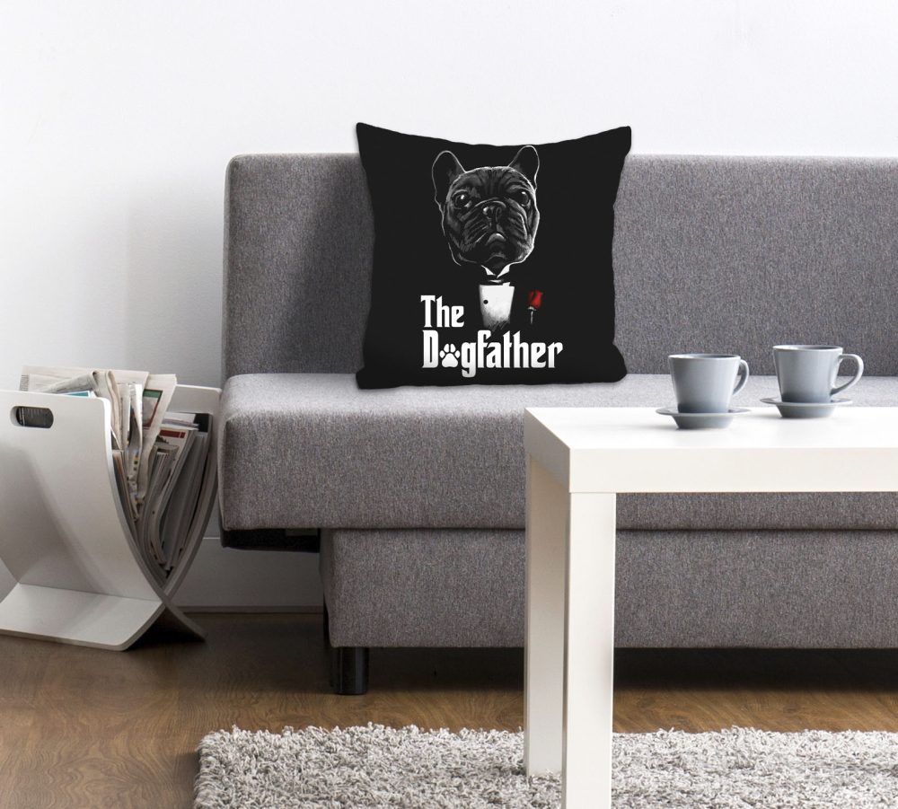 queence Dekokissen »THE DOGFATHER«, (1 St.), mit einem Mops im Anzug