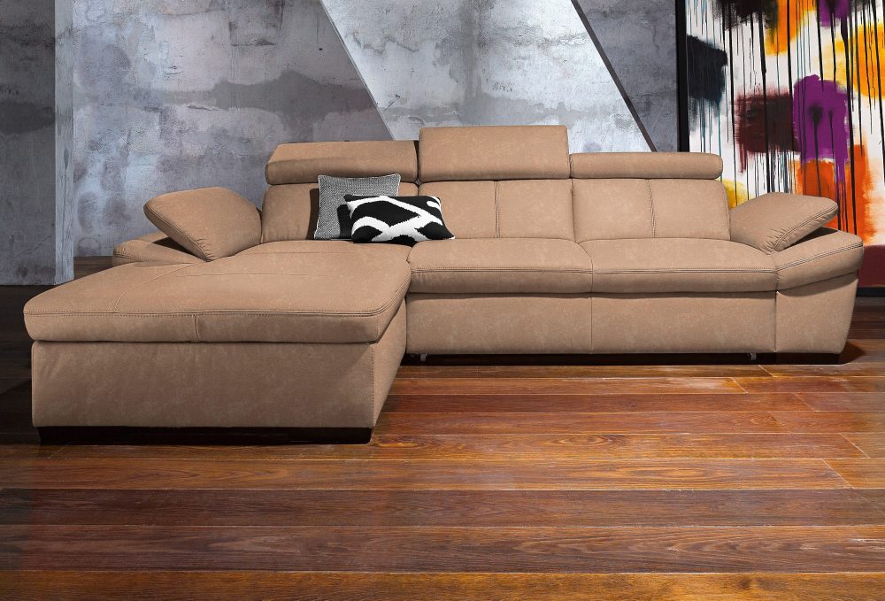 exxpo - sofa fashion Ecksofa, inklusive Kopfteil- und Armteilverstellung, wahlweise mit Bettfunktion