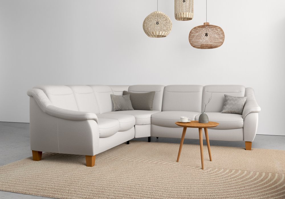 Home affaire Ecksofa »Caldera«, Federkern, wahlweise mit Kopfteilverstellung, Bettfunktion und Bettkasten, auch in Easy Care-Bezug für einfachts Reinigen mit Wasser