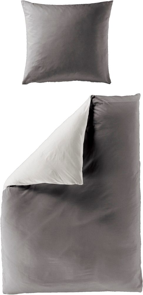 BIERBAUM Wendebettwäsche »Modern Uni, made in Germany, hochwertige Renforcé Qualität aus 100% Baumwolle, Bett- und Kopfkissenbezug mit Reissverschluss, STANDARD 100 by OEKO-TEX® zertifiziert, ganzjährig nutzbar«, (2 tlg.)