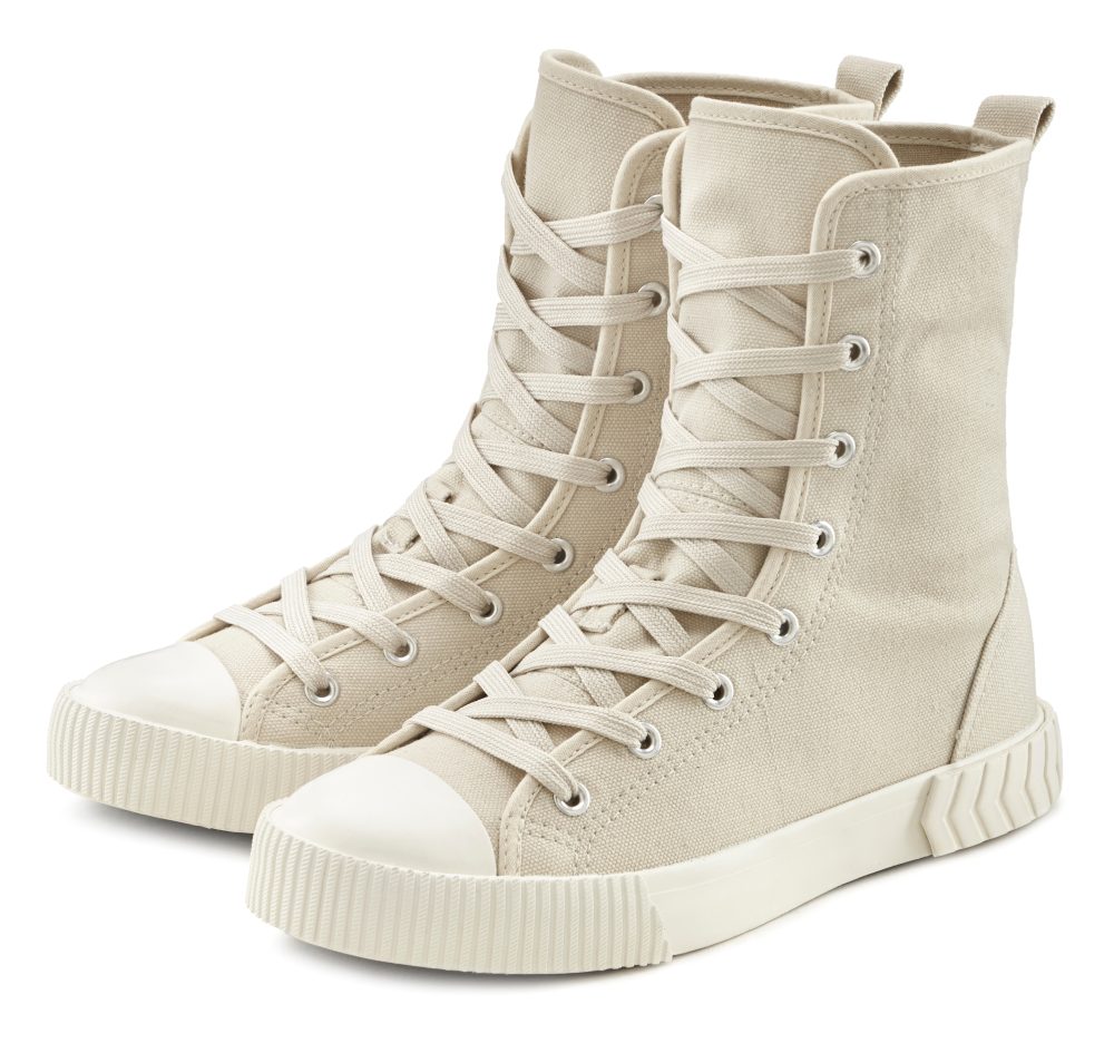 LASCANA Stiefelette, High Top Sneaker aus Textil im trendigen Combat Look