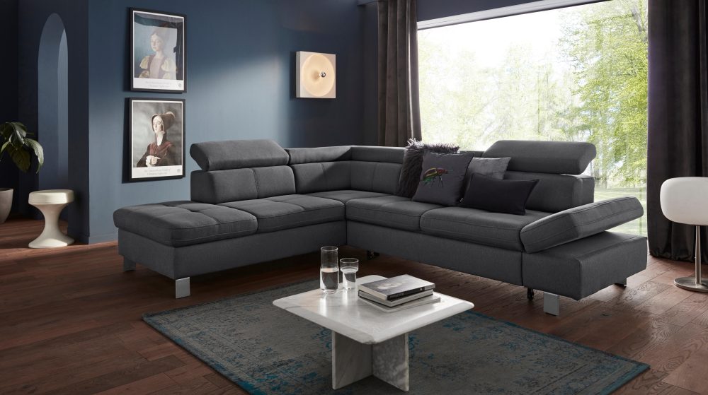 exxpo - sofa fashion Ecksofa, mit Kopf- bzw. Rückenverstellung, wahlweise mit Bettfunktion und Bettkasten