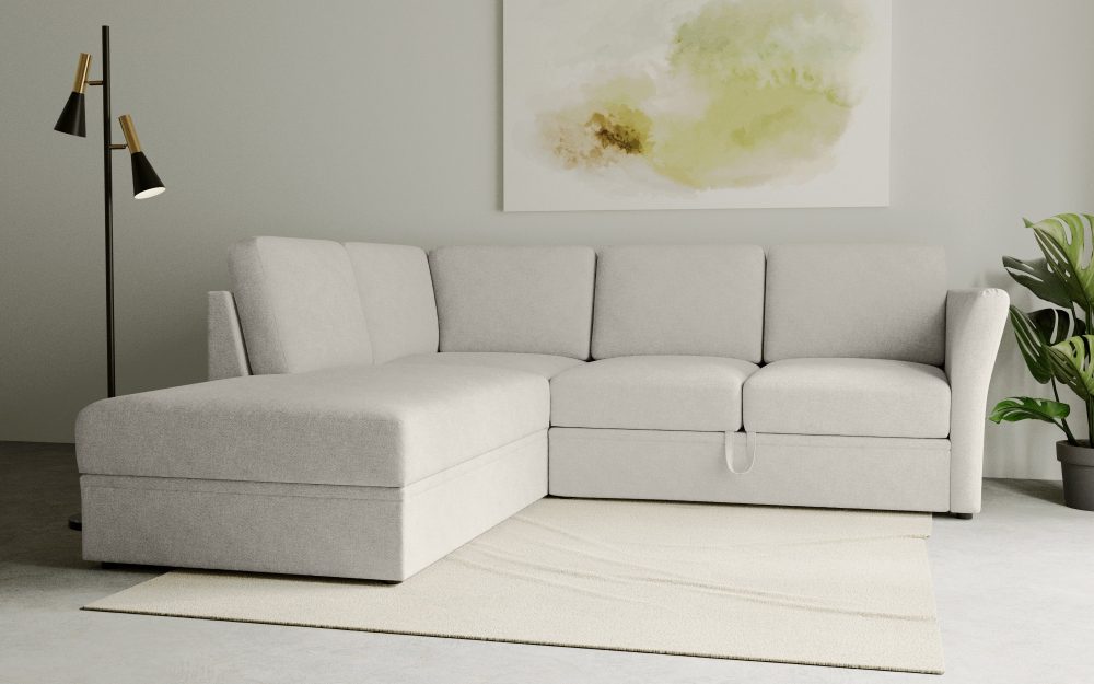 Home affaire Ecksofa »Lavars«, mit Bettfunktion und Stauraum, in zwei verschiedenen Bezugsqualitäten