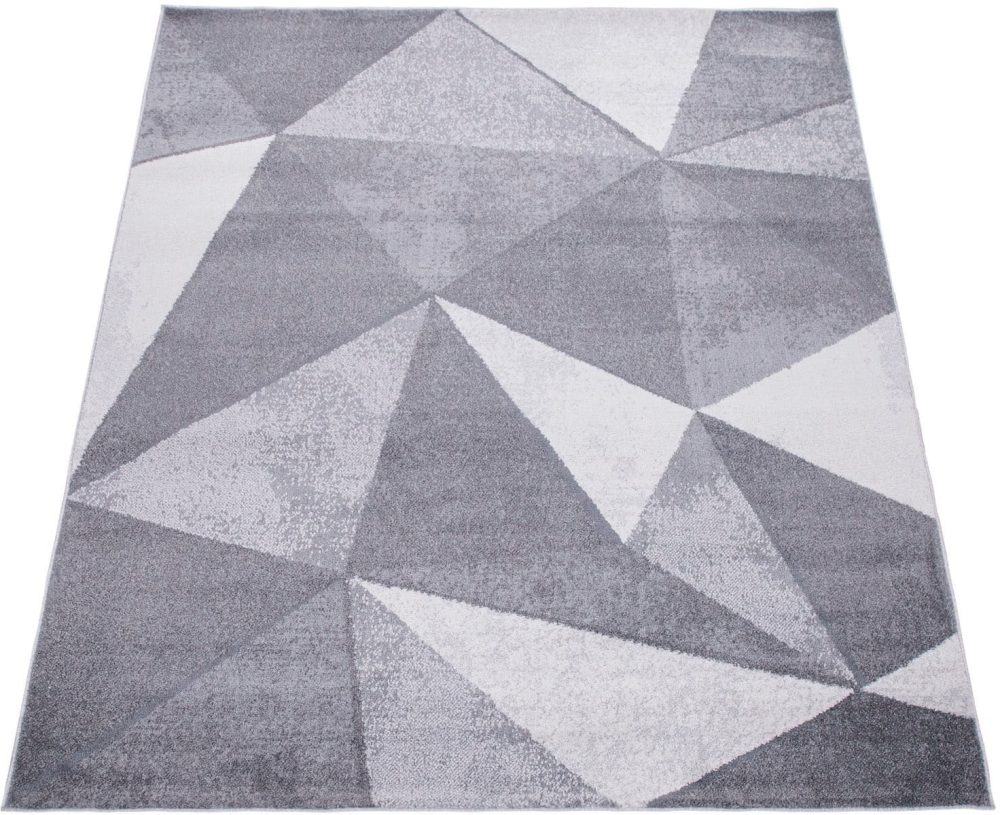 Paco Home Teppich »Bari 874«, rechteckig, 13 mm Höhe, Kurzflor, modernes geometrisches Design, Used-Look, ideal im Wohnzimmer & Schlafzimmer