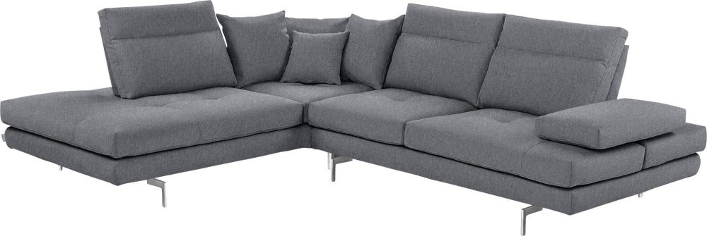 CALIA ITALIA Ecksofa »Toby Wing«, Sitztiefenverstellung, wahlweise mit Kissen-Set, Füsse Chrom glänzend