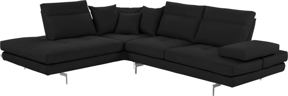 CALIA ITALIA Ecksofa »Toby Wing«, Sitztiefenverstellung, wahlweise mit Kissen-Set, Füsse Chrom glänzend