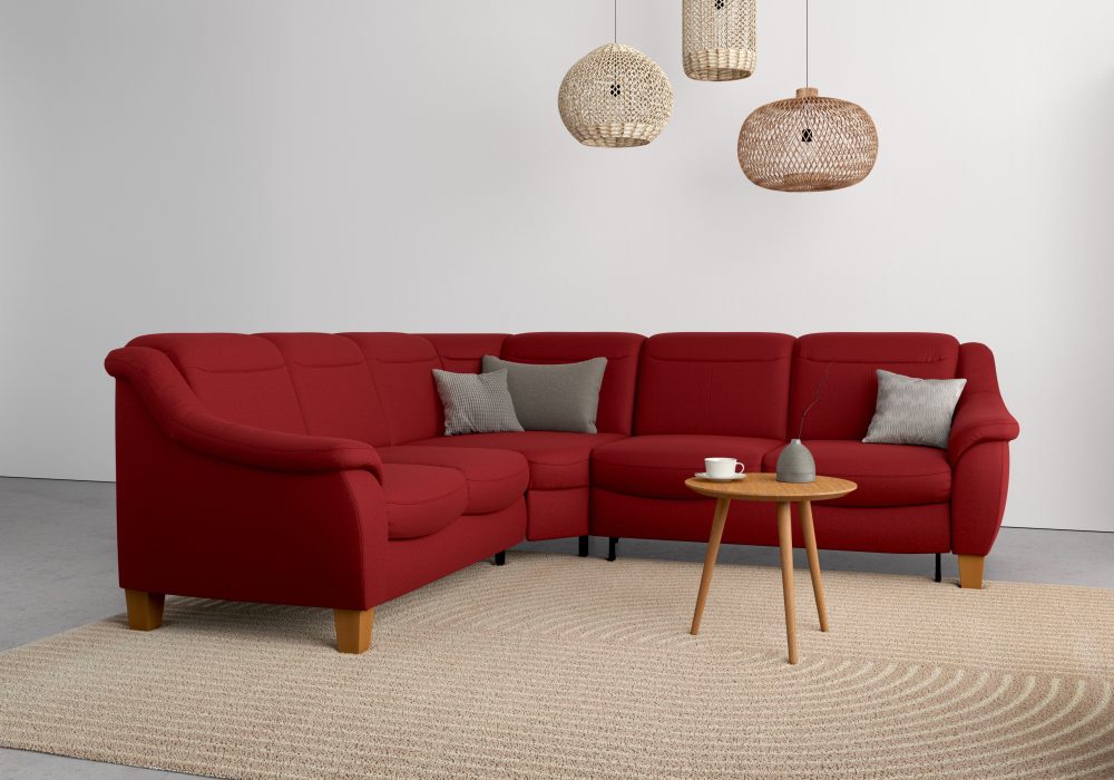 Home affaire Ecksofa »Caldera«, Federkern, wahlweise mit Kopfteilverstellung, Bettfunktion und Bettkasten, auch in Easy Care-Bezug für einfachts Reinigen mit Wasser
