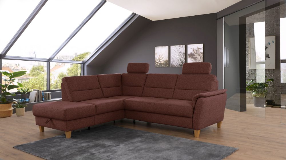 Home affaire Ecksofa »Palmera«, Federkern, wahlweise mit Bettfunktion und mit/ohne Stauraum