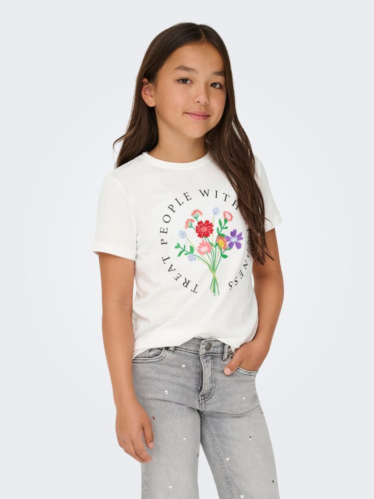 KIDS ONLY Kurzarmshirt »KOGEMMA REG S/S FLOWER TOP BOX JRS«