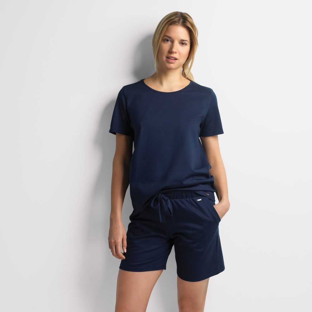 Shirt Kurzarm, Rundhals Damen Dunkelblau L