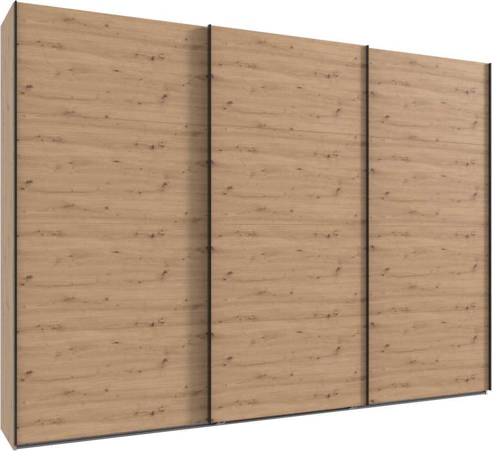 Wimex Kleiderschrank »Mugano, Made in Germany, Lieferung bis in Deine Etage und Stellort«, (wähle Deine Ausstattung: Basic oder Premium!), 3 Schwebetüren, grosse Grössen, mit oder ohne Spiegel, Metallgriffe