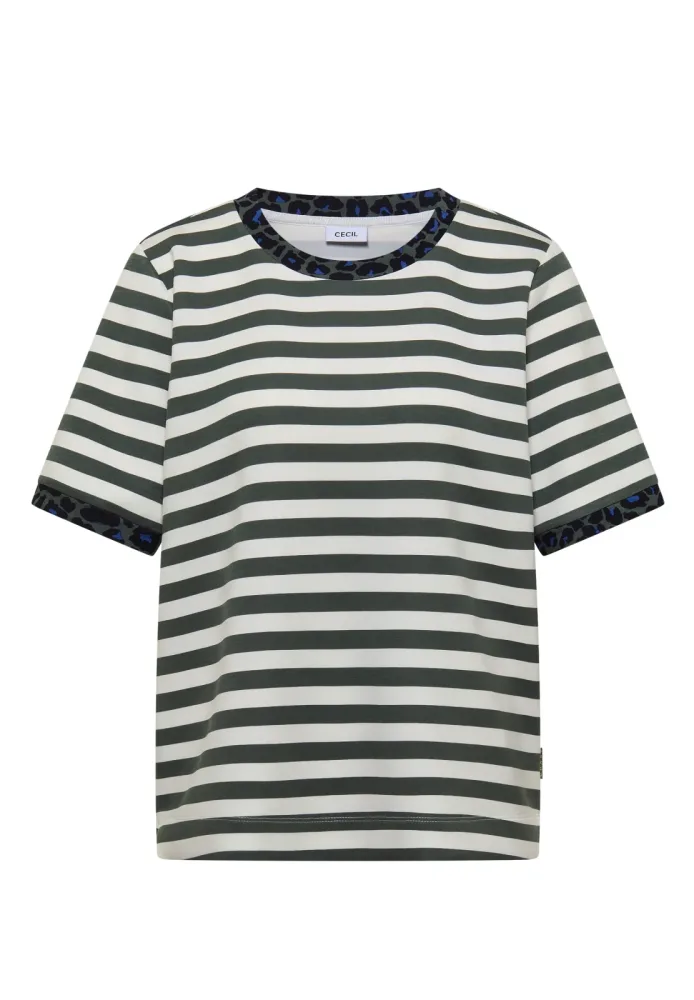 T-Shirt mit Rundhals und Leo-Details