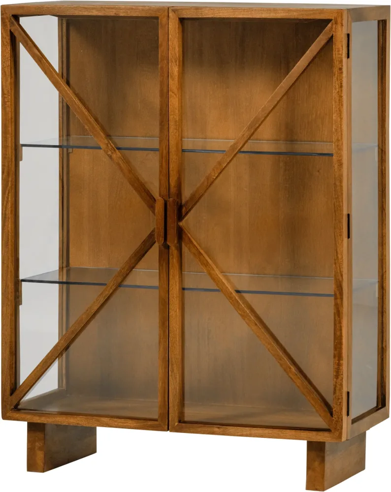 2-türige Design Vitrine „Kello“ aus nachhaltigem Massivholz und Glas De Eekhoorn
