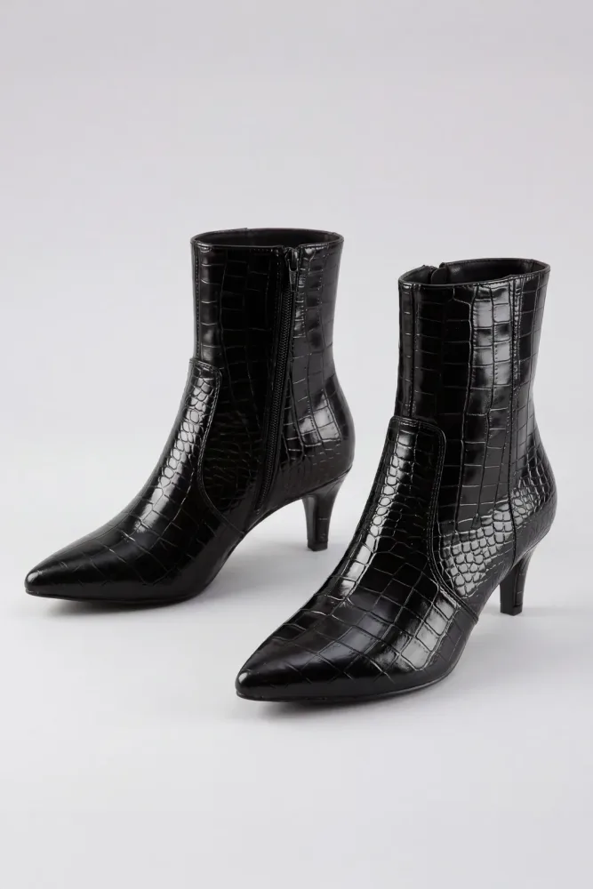 Aniston SHOES Stiefelette Abendschuh, spitze Form, in Kroko-Optik - NEUE KOLLEKTION
