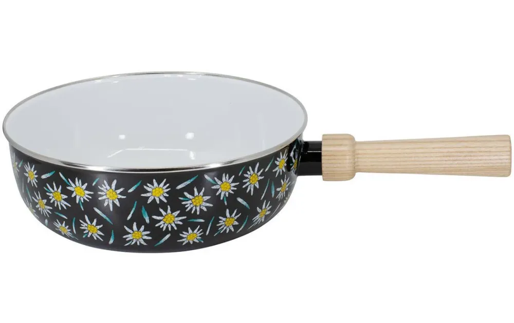 Kadastar - Emaille-Pfanne “Edelweiss Wiese”, Ø 22 cm, One Size, Multicolor