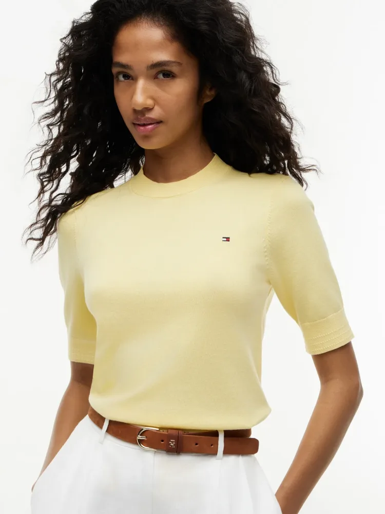 Tommy Hilfiger - Pullover, kurzarm, für Damen, Gelb, Größe M
