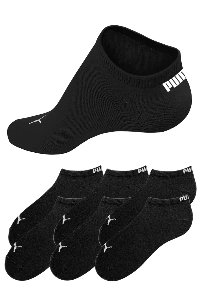 Puma - Socken  6er Pack Stretch-Sneaker Plain ECOM 6P, für Damen, Schwarz, Größe 43-46