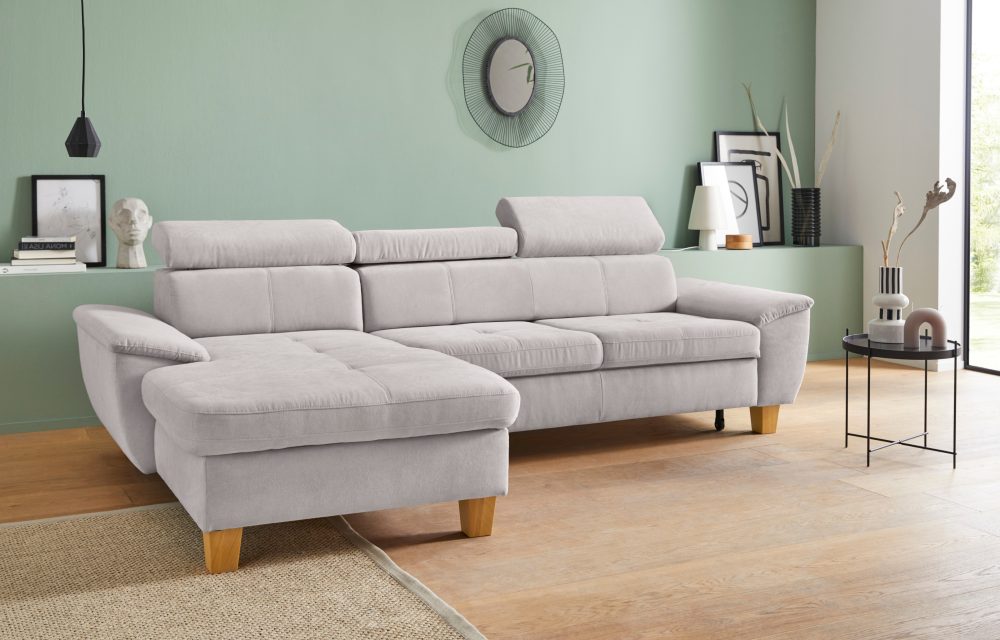 exxpo - sofa fashion Ecksofa, inklusive Kopfteilverstellung, wahlweise mit Bettfunktion und Bettkasten