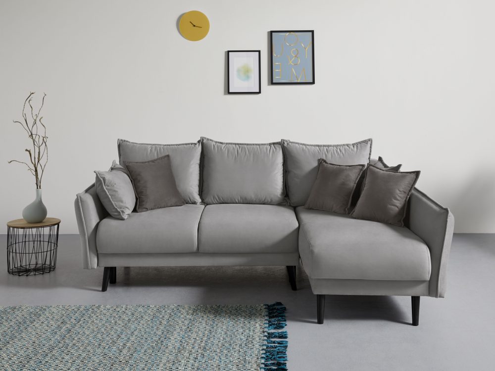 INOSIGN Ecksofa »Asra«, incl. Bettfunktion und Bettkasten, Seitentasche im Armteil, Federkern