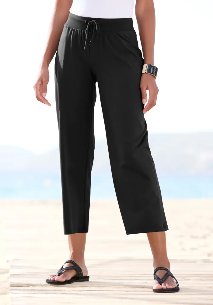 Beachtime by Lascana 7/8-Strandhose aus weichem Jersey, Wide-Leg, Jogginghose, Relaxhose