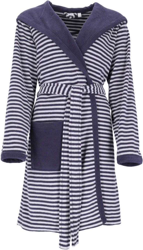 Esprit - Striped Hoody Bademantel, für Damen, Blau Denim Dunkel, Größe XS