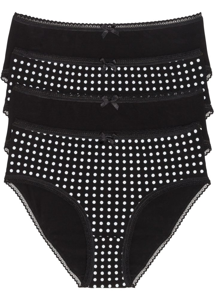bonprix Maxislip Packung, 4 Stk. klassischer Stil, figurnaher Schnitt, mit dekorativer Schleife