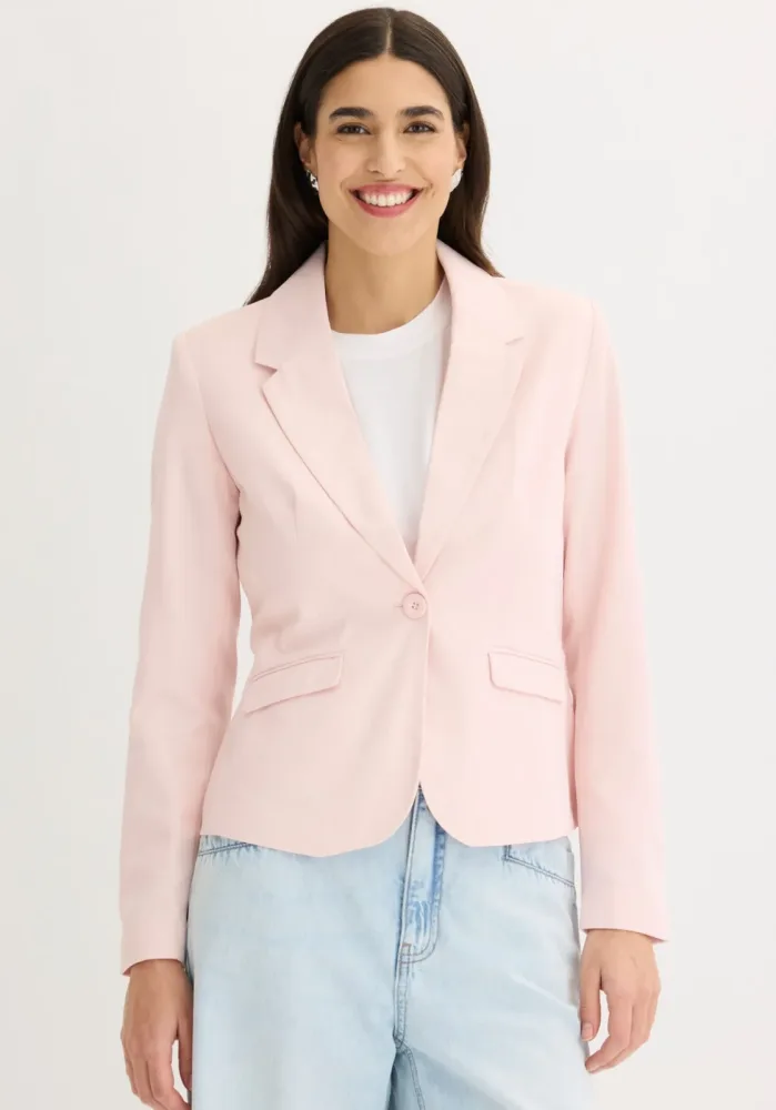 bonprix Kurzblazer mit Pattentaschenrosa 44Damen
