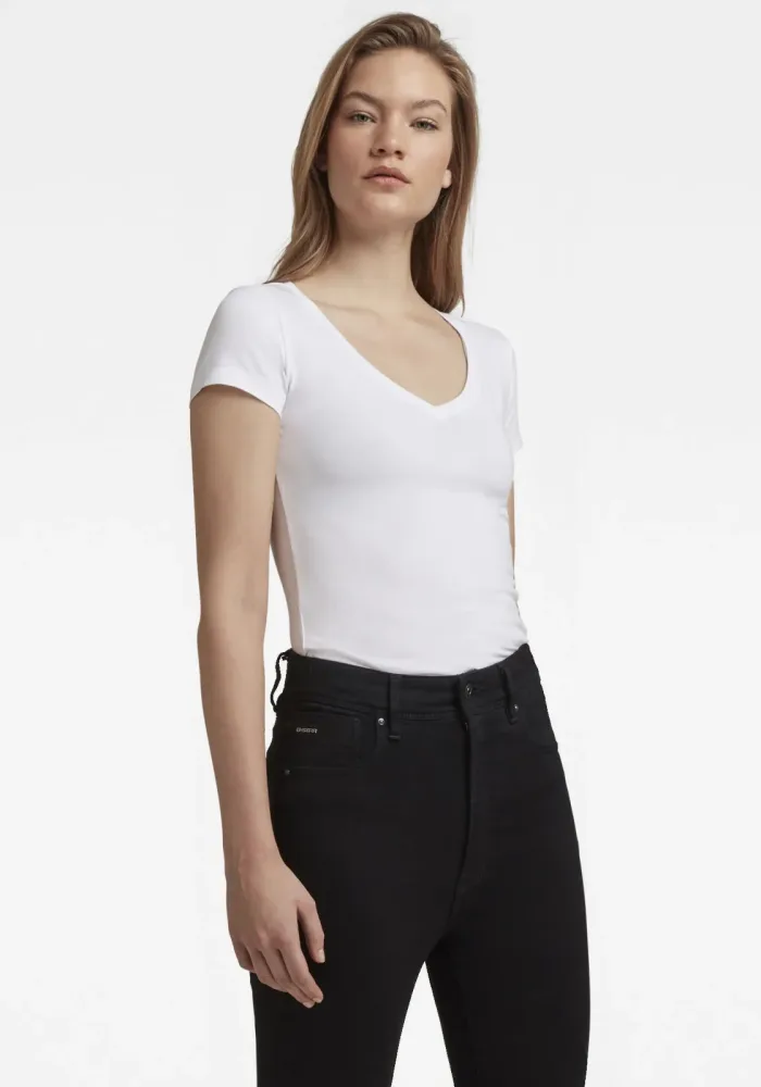 G-STAR - damen-t-shirt base v t cap sl, für Damen, Weiss, Größe XL