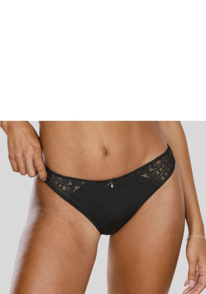 Lascana - Tanga, für Damen, Black, Größe 46