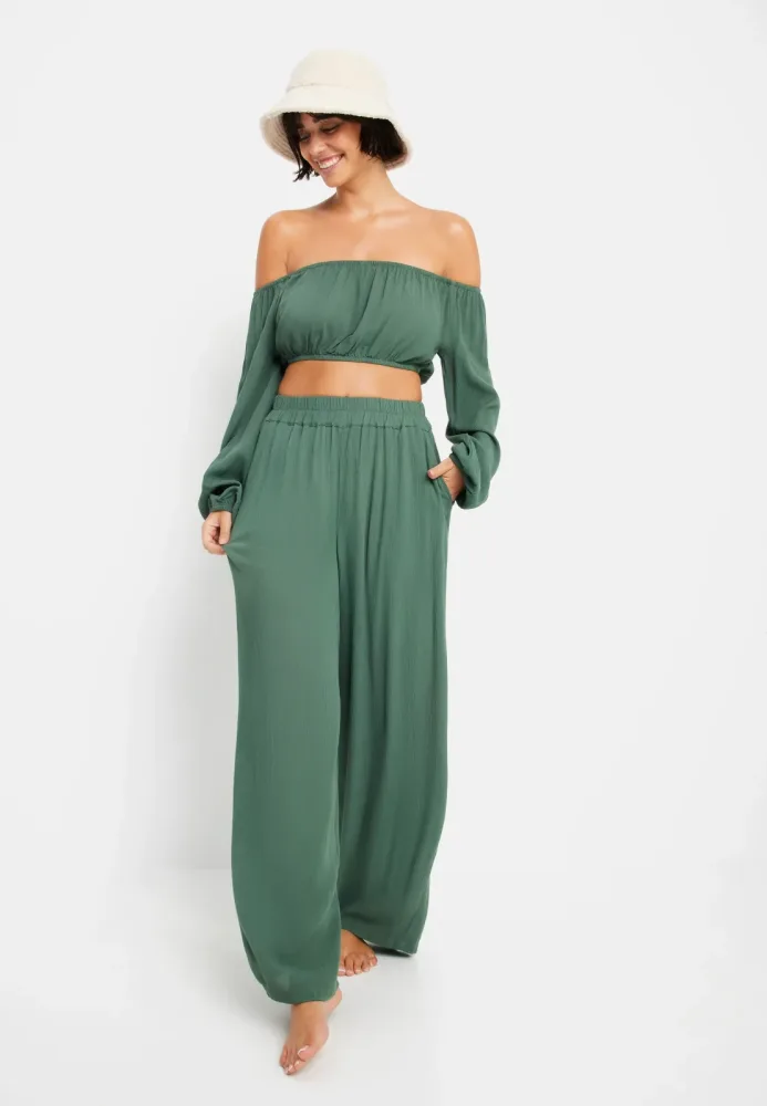 LSCN by LASCANA Carmenbluse in verkürzter Länge