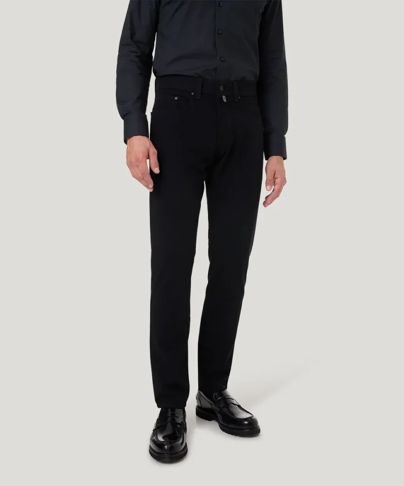 Pierre Cardin - Lyon 5-Pocket Pants Tapered Fit Ceramica, für Herren, Schwarz, Größe W33