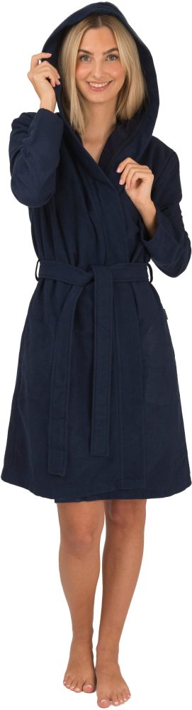 Wewo fashion Unisex-Bademantel »3900«, (1 St., mit Gürtel), für Damen & Herren, Soft-Touch Qualität, mit Kapuze, kurz