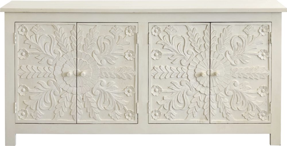 Home affaire Sideboard »Fenris«, aus massiven, pflegeleichten Mangoholz, mit dekorativen Schnitzereien, Breite 175 cm