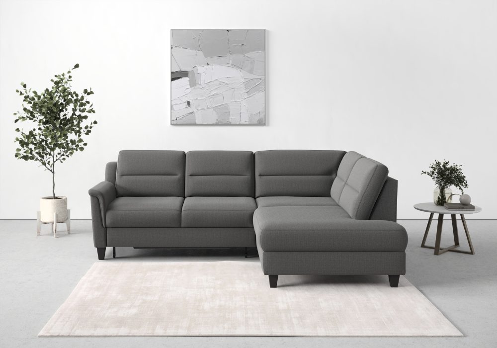 sit&more Ecksofa »Farö«, inklusive Federkern, mit wengefarbenen Füssen, wahlweise mit Bettfunktion und Bettkasten
