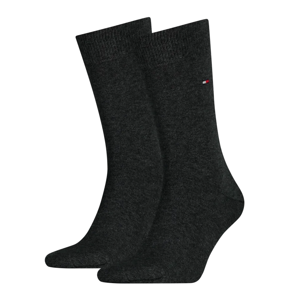 Tommy Hilfiger - Duopack, wadenlange Socken, für Herren, Anthrazit, Größe 43-46