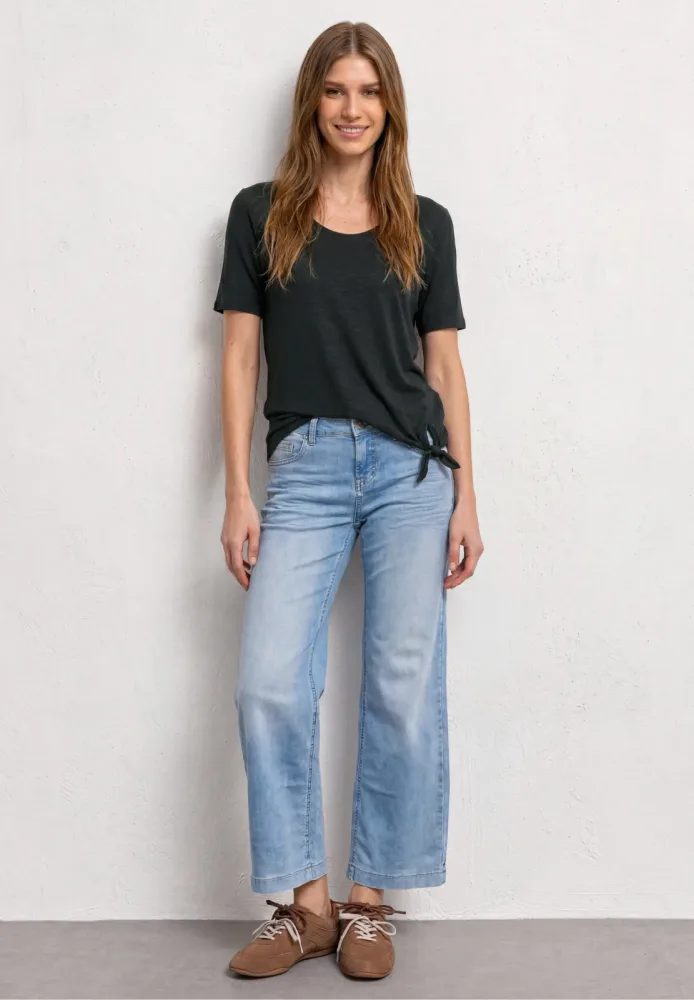 Kurzarm Shirt mit Knotendetail