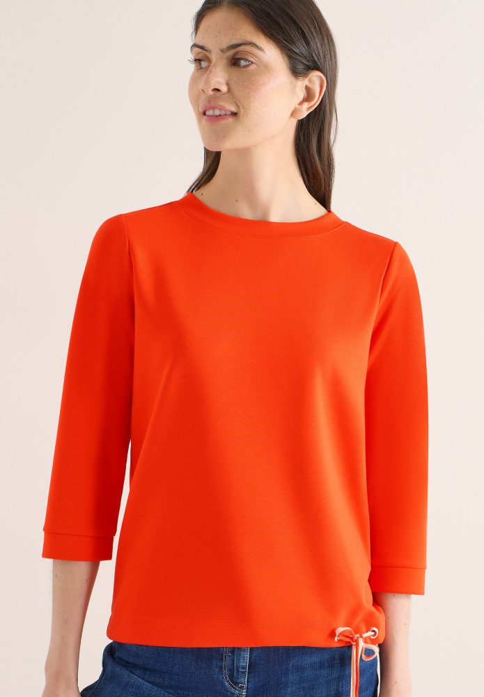 Cecil 3/4-Arm-Shirt mit Kordelzug am Saum