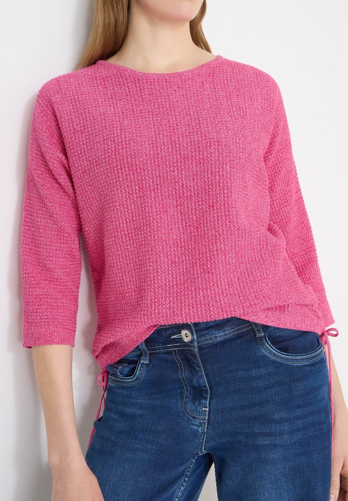 Cecil 3/4 Arm-Pullover mit seitlicher Raffung und Bindebändern