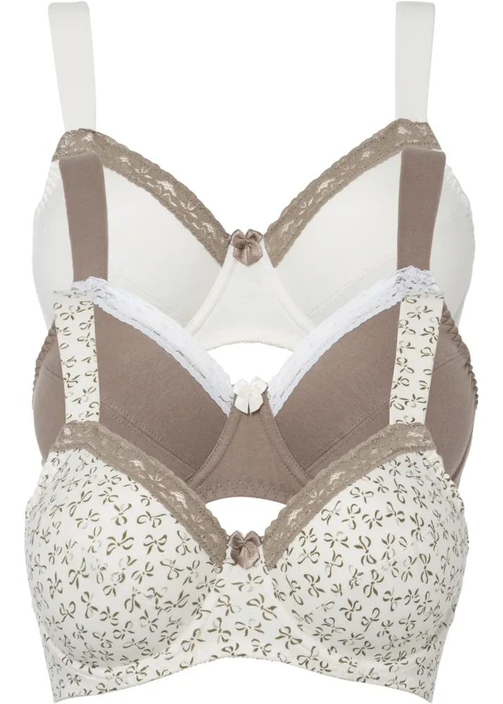 bonprix BH mit Bügel mit femininem Druck (3er Pack)braun 95Damen