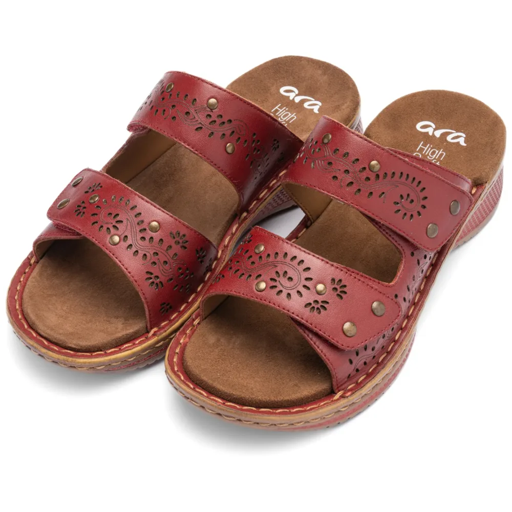 ARA Pantolette aus weichem Glattleder rot