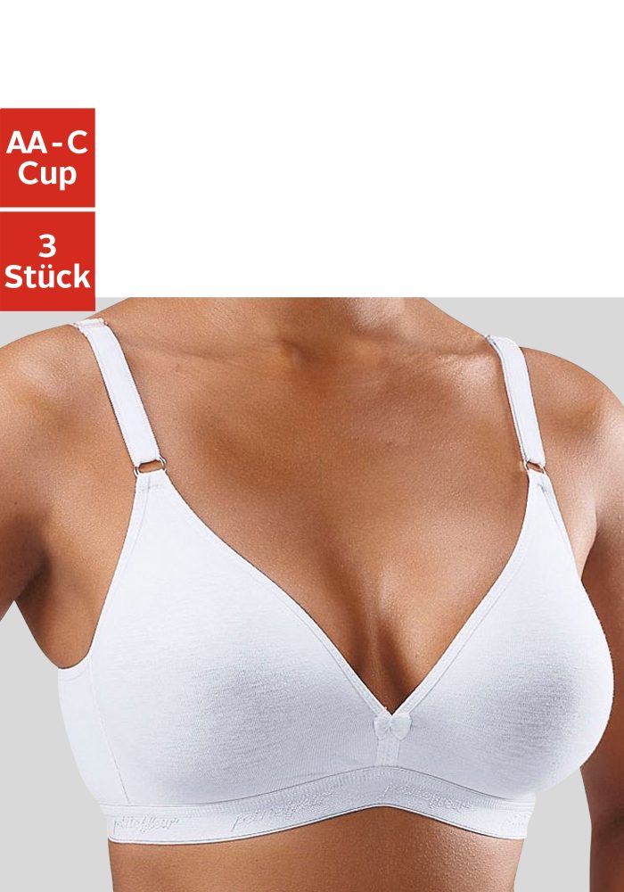 petite fleur Bralette-BH Packung, 3 Stück, ohne Bügel im Triangel-Schnitt aus schöner Baumwolle