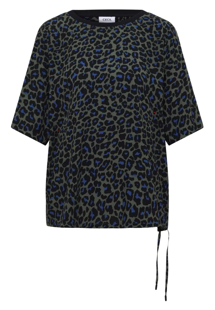 Kurzarm Blusenshirt mit Leo