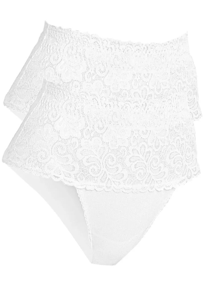 bonprix Shapingslip Packung, 2 Stk. mit Spitze, mit Netzfutter, eng anliegende Passform, 2er Pack